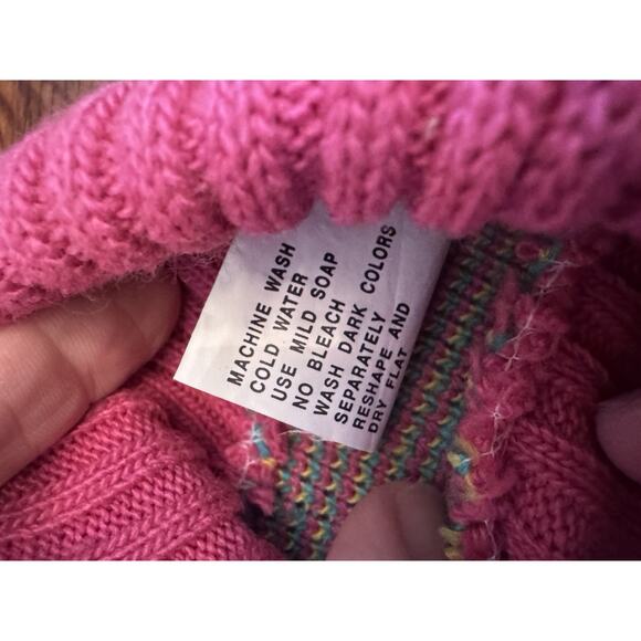 Vintage Tuff Cookies Baby Girl Knit Sweater Pant Set 80s 90s Pink Sz 12 Months - Picture 11 of 11